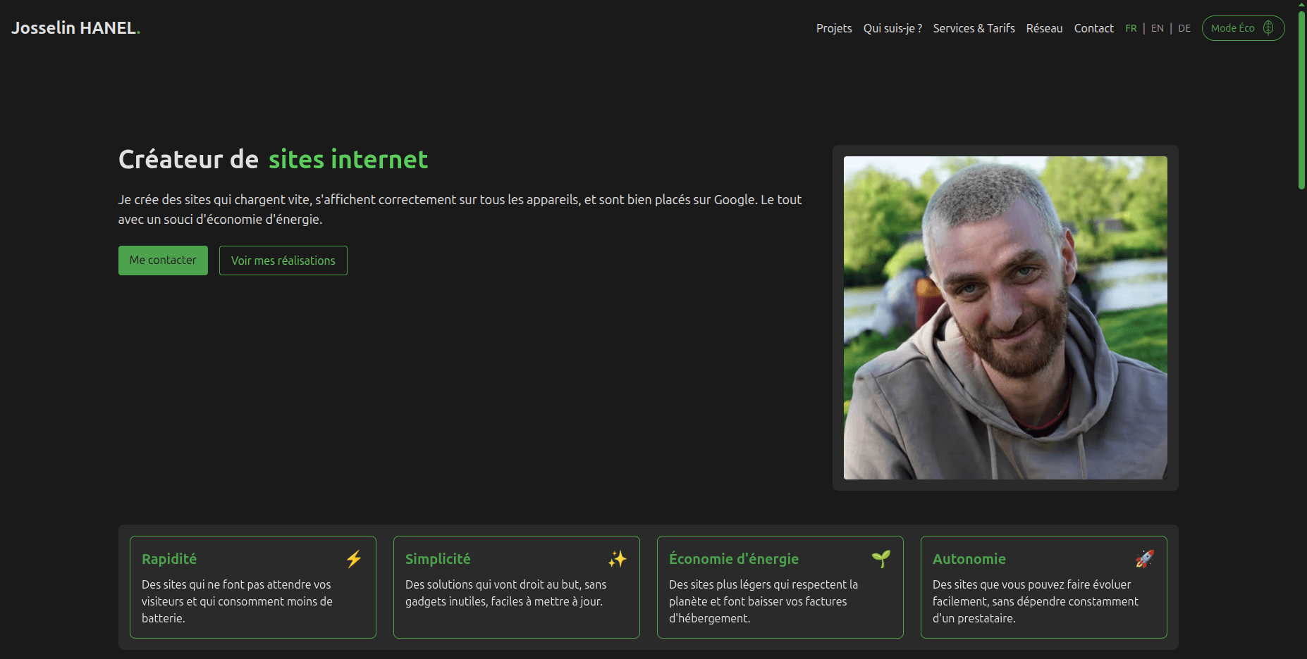 Portfolio personnel éco-responsable